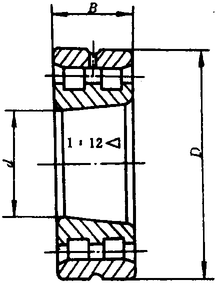 11.NN…K/W33型圓錐孔雙列圓柱滾子軸承(GB/T 285—1994)